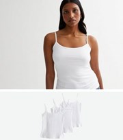 New Look 3 Pack White Jersey Scoop Neck Camis
